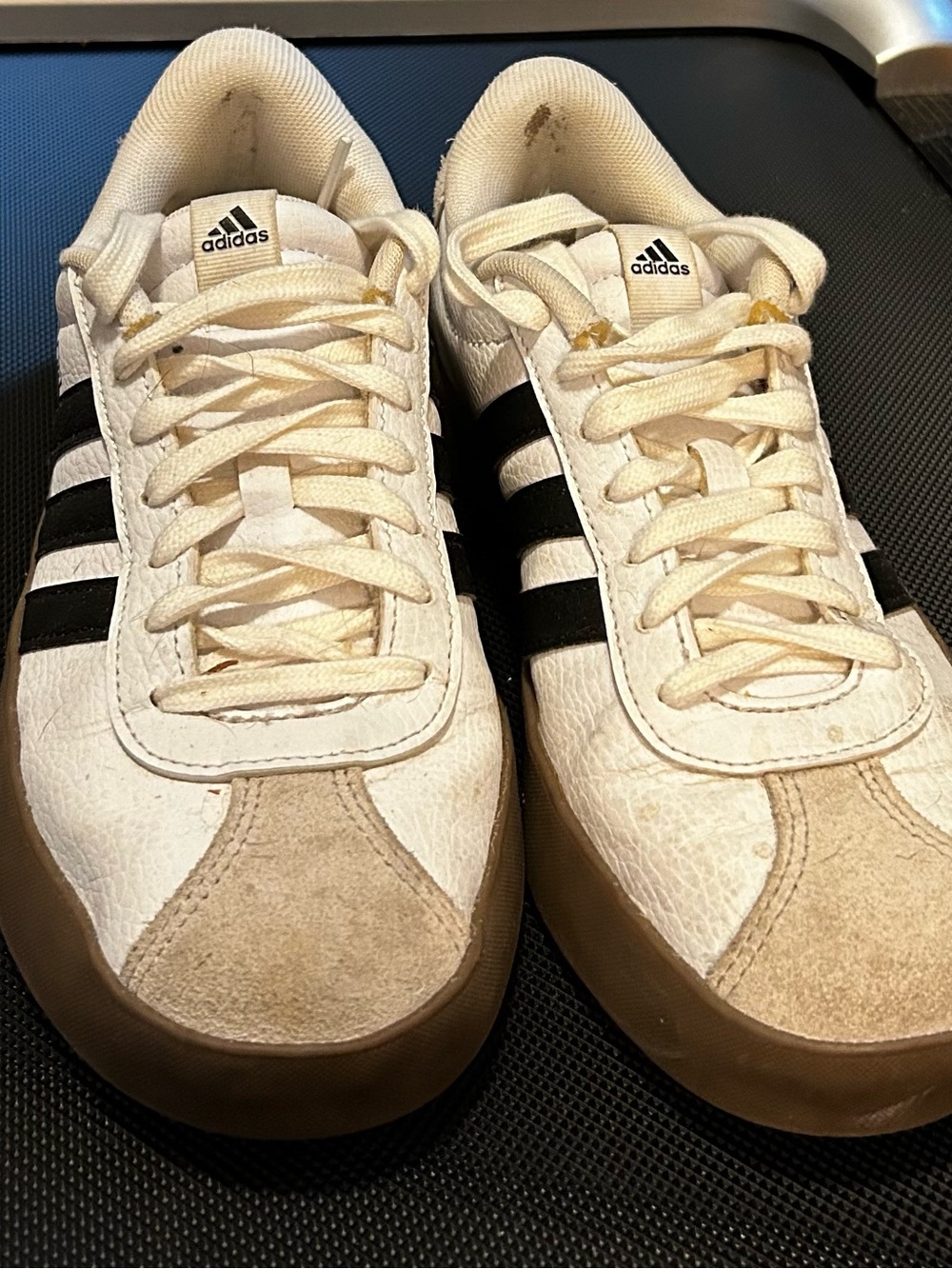 adidas Women’s White, Black & Tan Classic Low-Top Sneakers